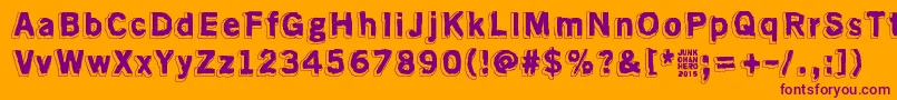 AlmostLikeTheBlues Font – Purple Fonts on Orange Background