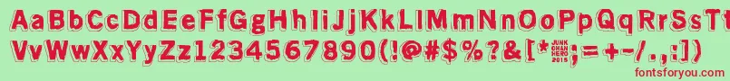 AlmostLikeTheBlues Font – Red Fonts on Green Background
