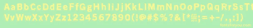 AlmostLikeTheBlues Font – Yellow Fonts on Green Background