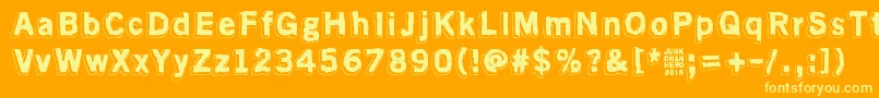 AlmostLikeTheBlues Font – Yellow Fonts on Orange Background