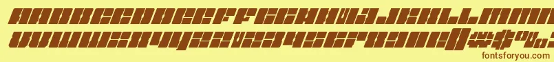 Starnurserysuperital Font – Brown Fonts on Yellow Background