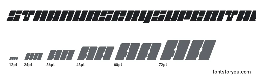 Размеры шрифта Starnurserysuperital