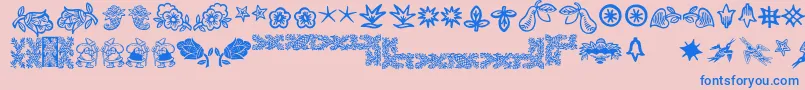 Шрифт Deutscherschmuck – синие шрифты на розовом фоне