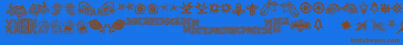 Deutscherschmuck Font – Brown Fonts on Blue Background