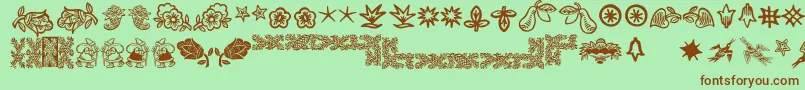 Deutscherschmuck Font – Brown Fonts on Green Background