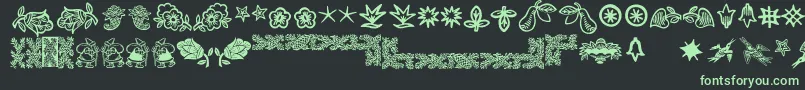 Czcionka Deutscherschmuck – zielone czcionki na czarnym tle
