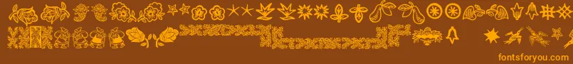 Шрифт Deutscherschmuck – оранжевые шрифты на коричневом фоне
