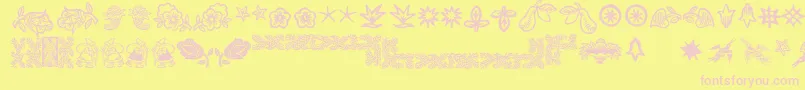 Deutscherschmuck Font – Pink Fonts on Yellow Background