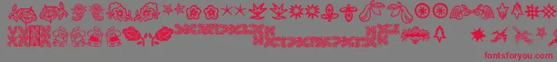 Deutscherschmuck-Schriftart – Rote Schriften auf grauem Hintergrund
