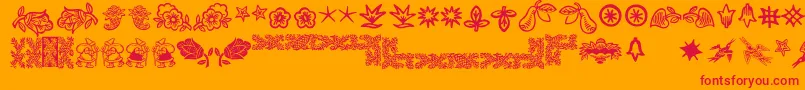 Deutscherschmuck Font – Red Fonts on Orange Background