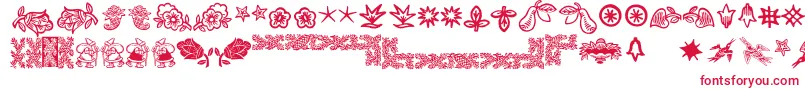 Deutscherschmuck Font – Red Fonts on White Background