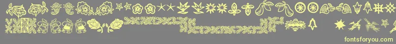 Deutscherschmuck Font – Yellow Fonts on Gray Background