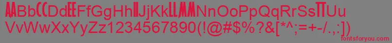 MetallicaNew Font – Red Fonts on Gray Background