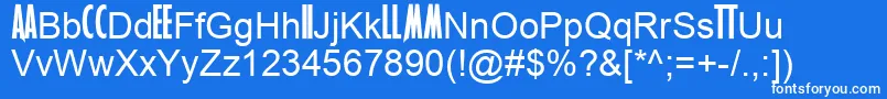 Fonte MetallicaNew – fontes brancas em um fundo azul
