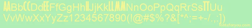 MetallicaNew Font – Yellow Fonts on Green Background