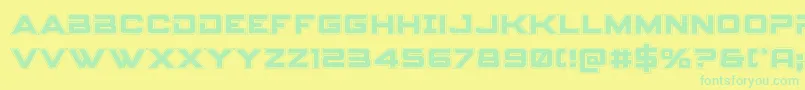 Fonte Spyagencyv3acad – fontes verdes em um fundo amarelo