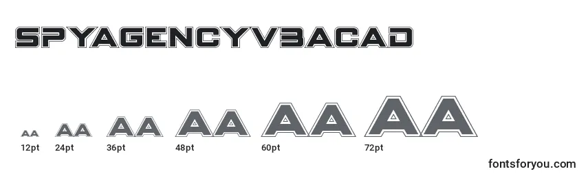Размеры шрифта Spyagencyv3acad