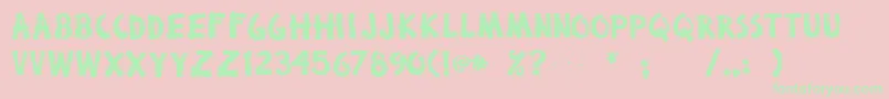 Broken Stick Font – Green Fonts on Pink Background