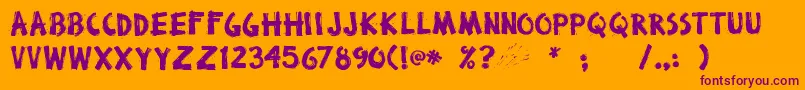 Broken Stick Font – Purple Fonts on Orange Background