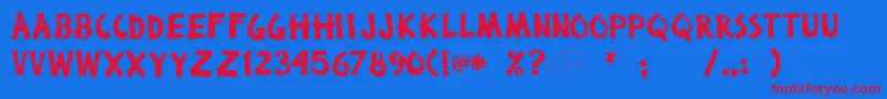 Broken Stick Font – Red Fonts on Blue Background