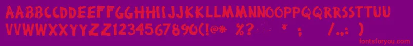 Broken Stick Font – Red Fonts on Purple Background