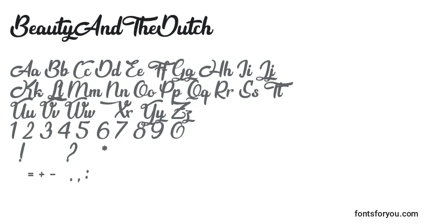 BeautyAndTheDutch Font – alphabet, numbers, special characters
