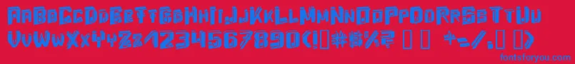 Energydimension-fontti – siniset fontit punaisella taustalla
