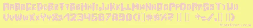Energydimension-fontti – vaaleanpunaiset fontit keltaisella taustalla