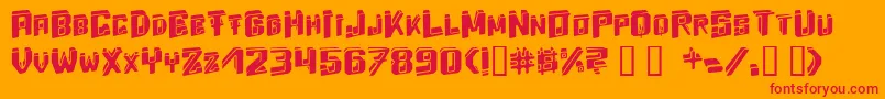 Energydimension Font – Red Fonts on Orange Background