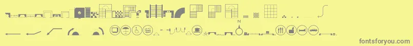 Homeplanning2-Schriftart – Graue Schriften auf gelbem Hintergrund