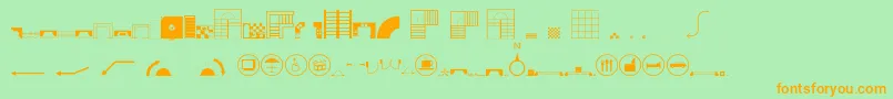 Fonte Homeplanning2 – fontes laranjas em um fundo verde