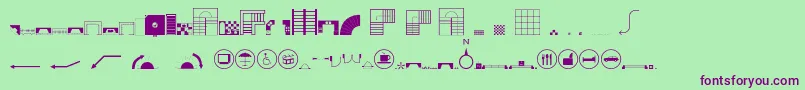 Fonte Homeplanning2 – fontes roxas em um fundo verde