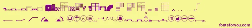 Homeplanning2 Font – Purple Fonts on Yellow Background