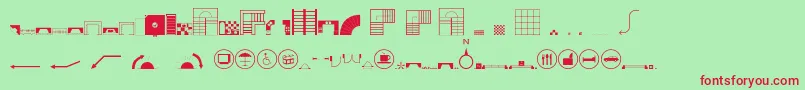 フォントHomeplanning2 – 赤い文字の緑の背景
