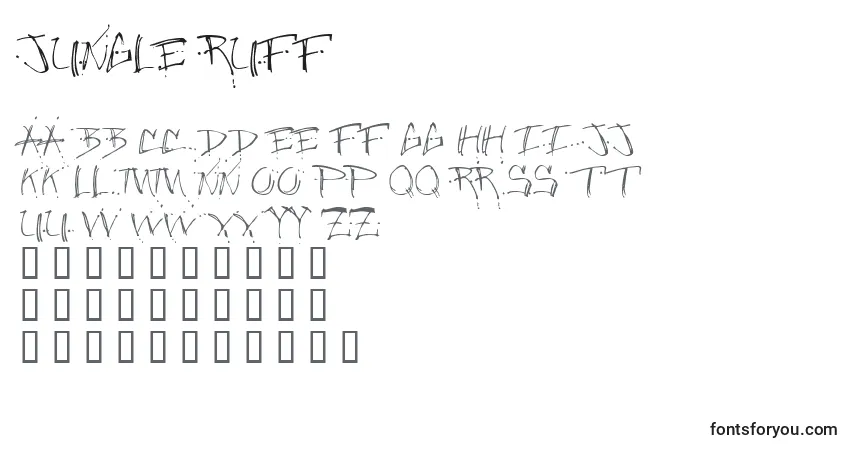 Шрифт Jungle Ruff – алфавит, цифры, специальные символы