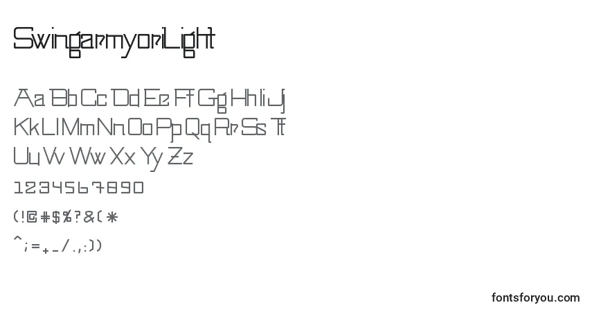 Schriftart SwingarmyoriLight – Alphabet, Zahlen, spezielle Symbole
