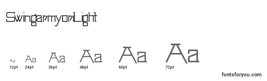 SwingarmyoriLight Font Sizes