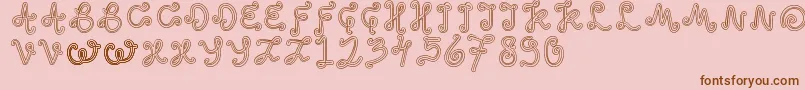 OddEthnic-Schriftart – Braune Schriften auf rosa Hintergrund