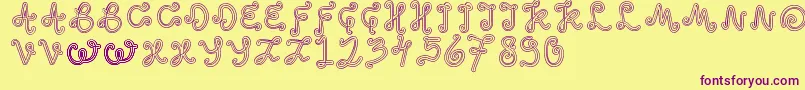 OddEthnic Font – Purple Fonts on Yellow Background