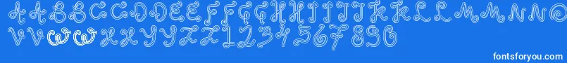 OddEthnic-Schriftart – Weiße Schriften auf blauem Hintergrund