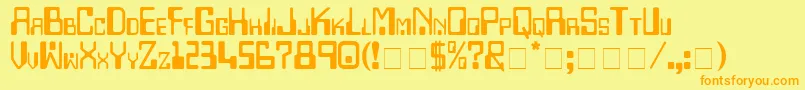 フォントCheckbook – オレンジの文字が黄色の背景にあります。