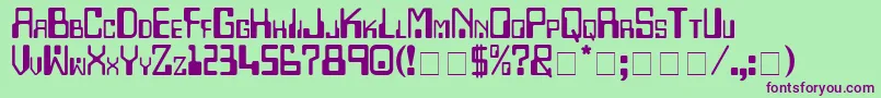 Police Checkbook – polices violettes sur fond vert