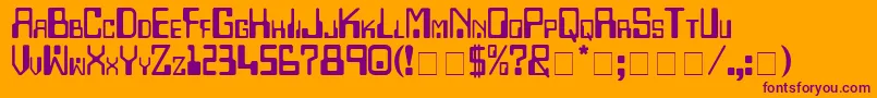 Checkbook-Schriftart – Violette Schriften auf orangefarbenem Hintergrund