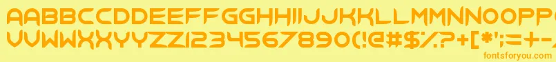 フォントXide – オレンジの文字が黄色の背景にあります。