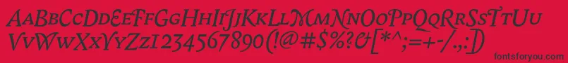 BiblonScOtItalic Font – Black Fonts on Red Background