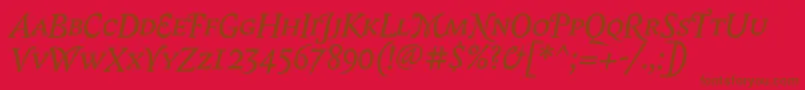 BiblonScOtItalic Font – Brown Fonts on Red Background