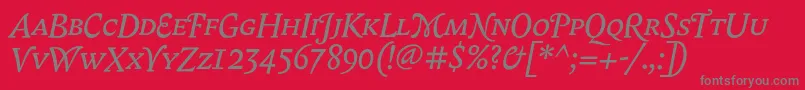 BiblonScOtItalic Font – Gray Fonts on Red Background