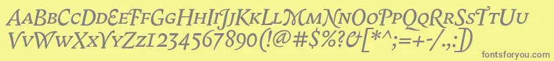 BiblonScOtItalic Font – Gray Fonts on Yellow Background