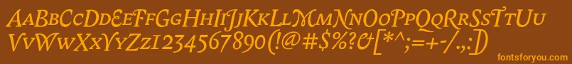 BiblonScOtItalic Font – Orange Fonts on Brown Background