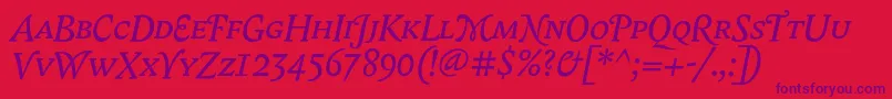 BiblonScOtItalic Font – Purple Fonts on Red Background